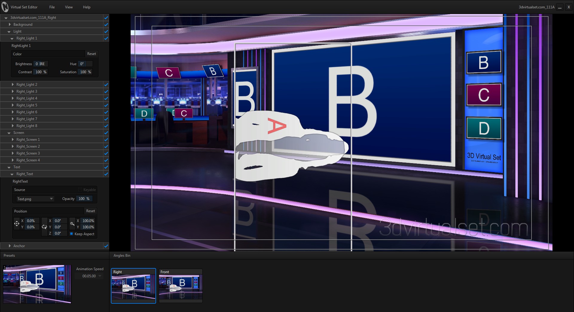 Virtual Studio 111A for NewTek TriCaster Virtual Set Editor Templates